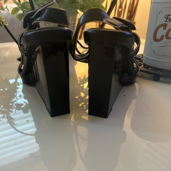 NWOT Cole Haan Black Wedge Heels - Picture 2 of 5